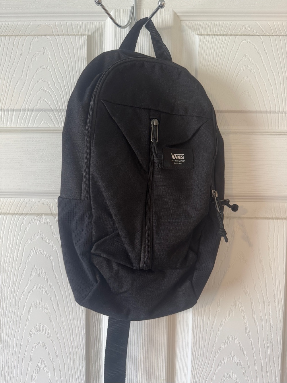 Vans Black Compact Backpack with Front Zip Pocket